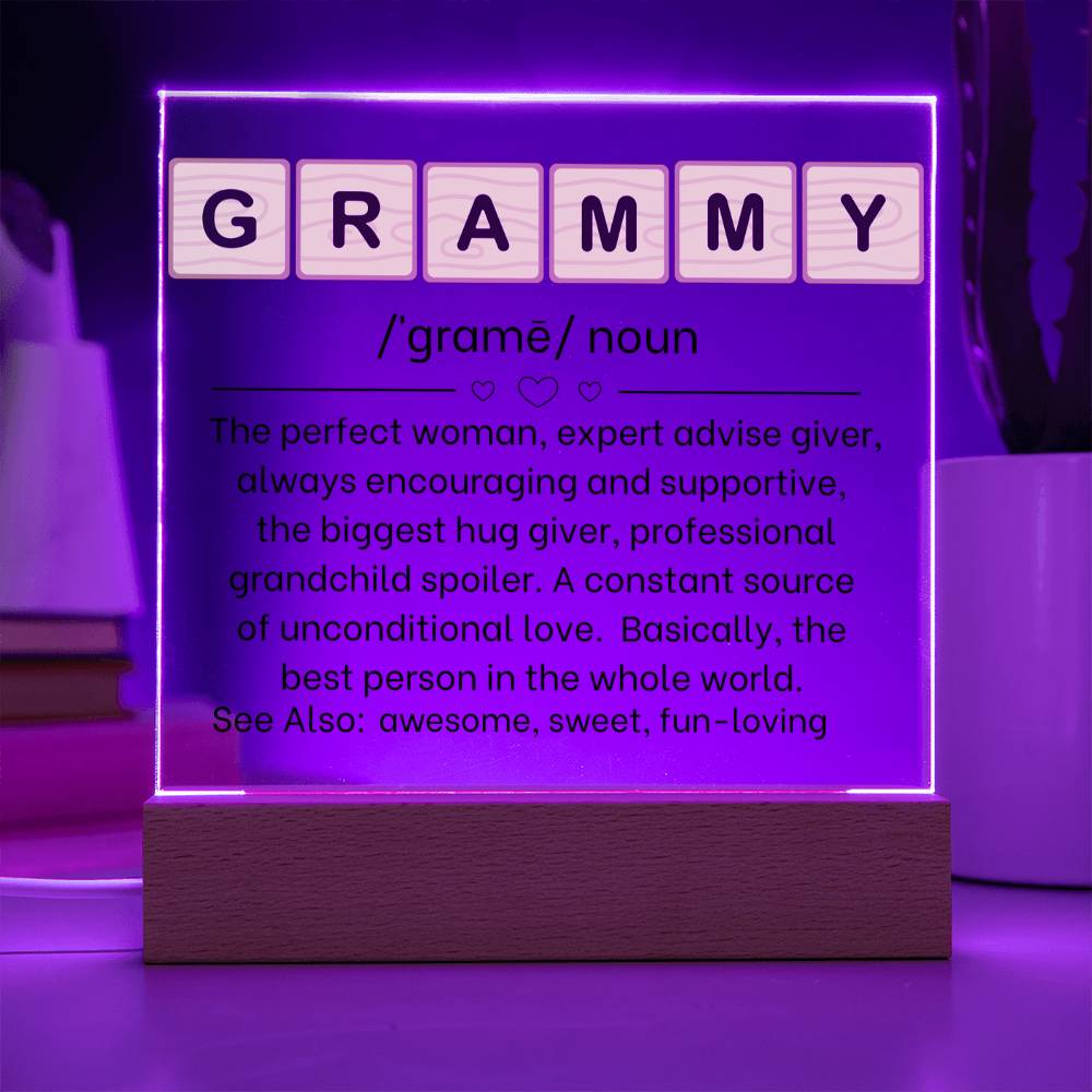 Personalized Grammy Definition Acrylic Sign with Grandkids Names