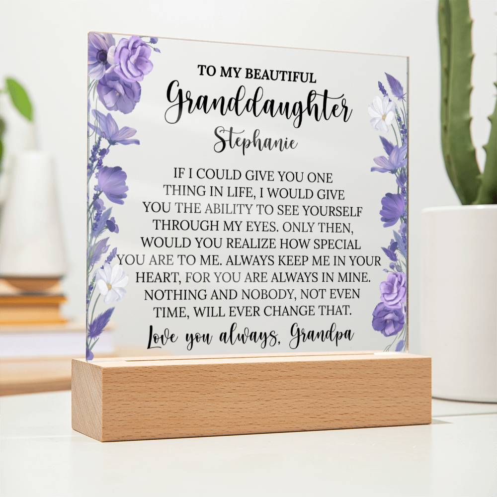 Personalized Granddaughter Acrylic Plaque