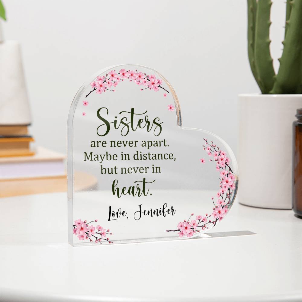 Sisters Acrylic Heart Plaque