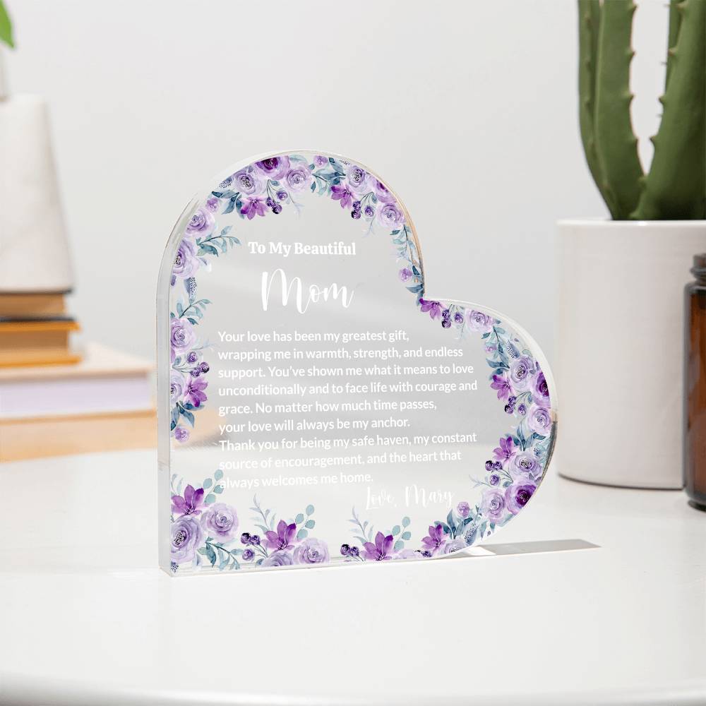 Mom Acrylic Heart Block