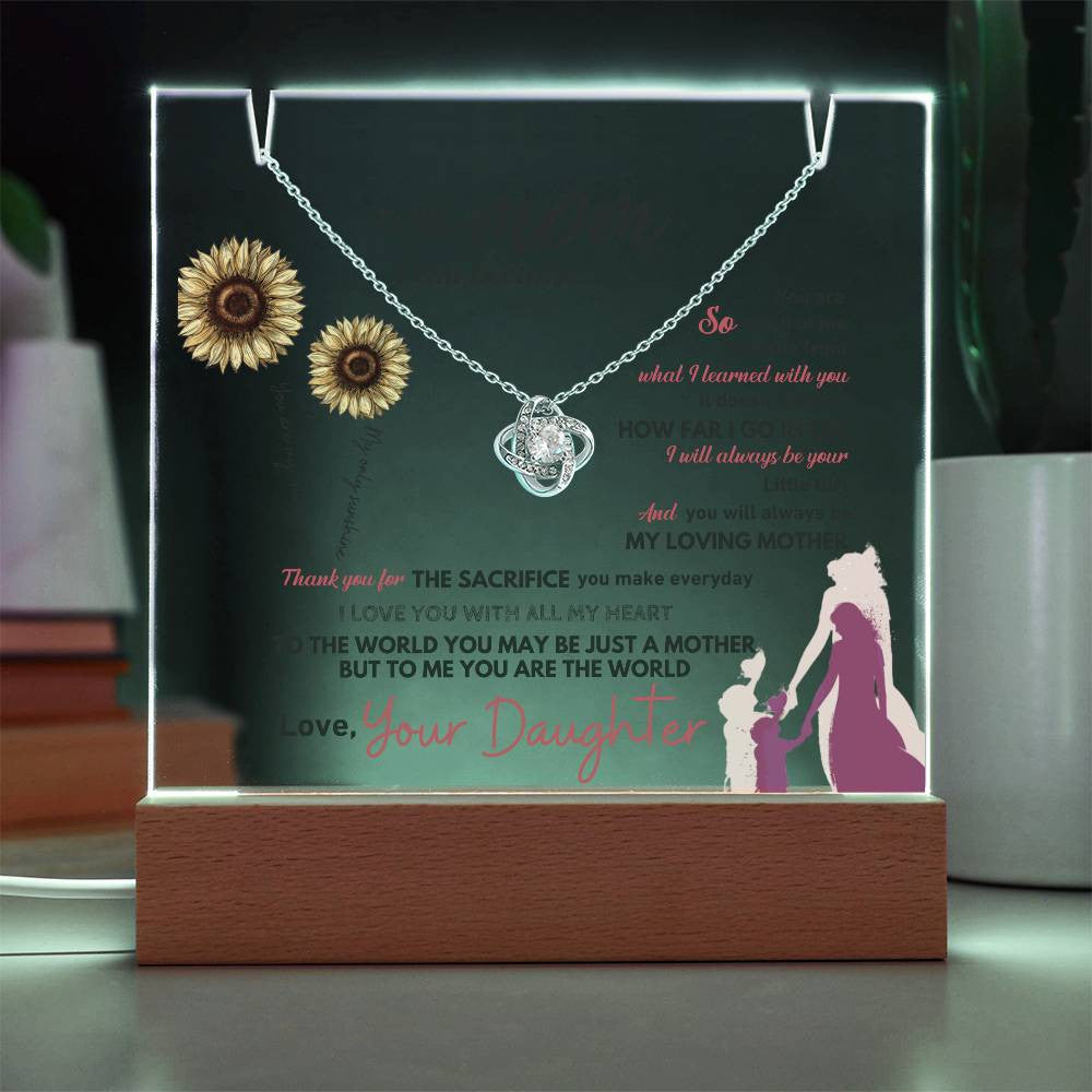 Mom Acrylic Love Knot Necklace Gift Set-[Heartfelt Family Gift]