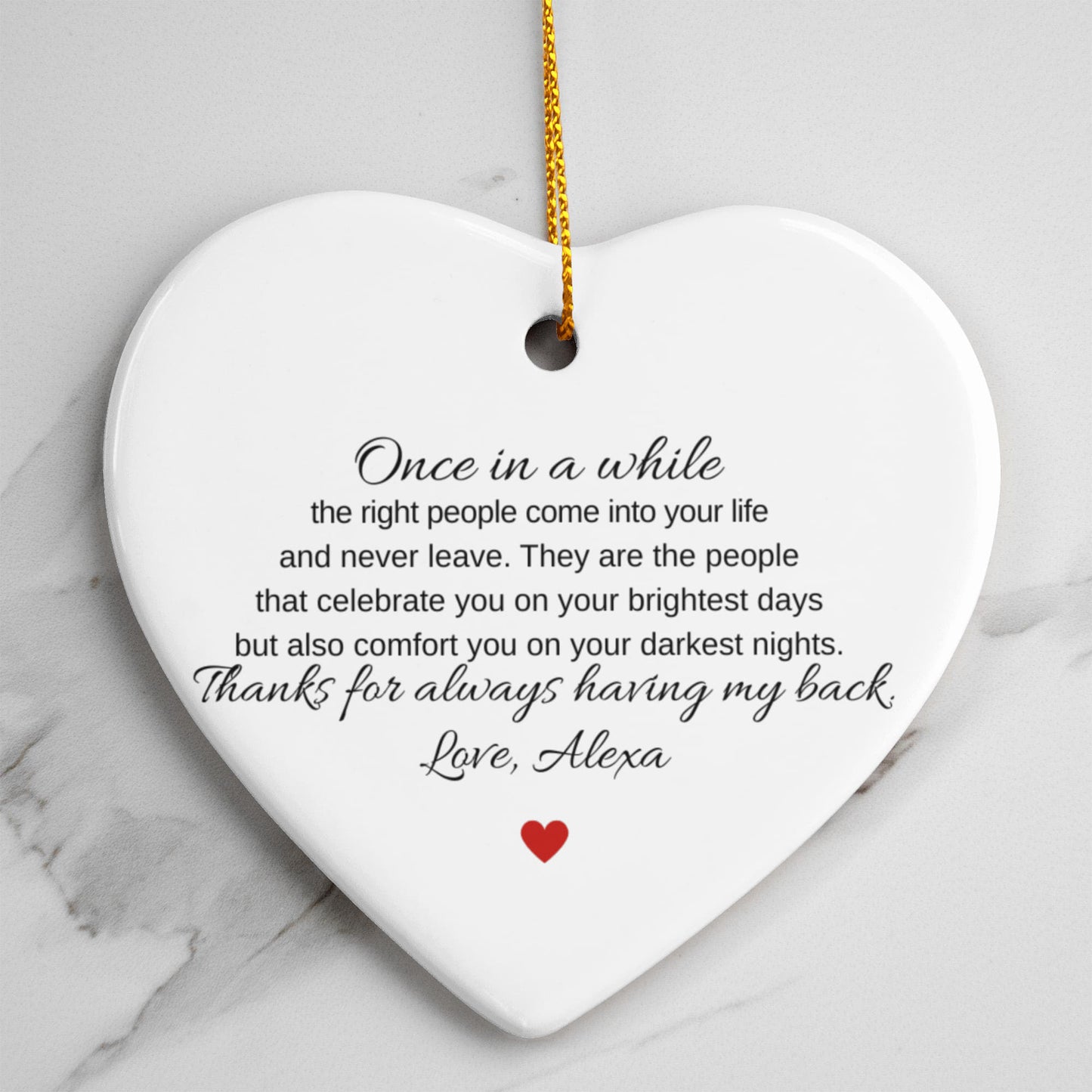 Friend Ceramic Heart Ornament Thank You