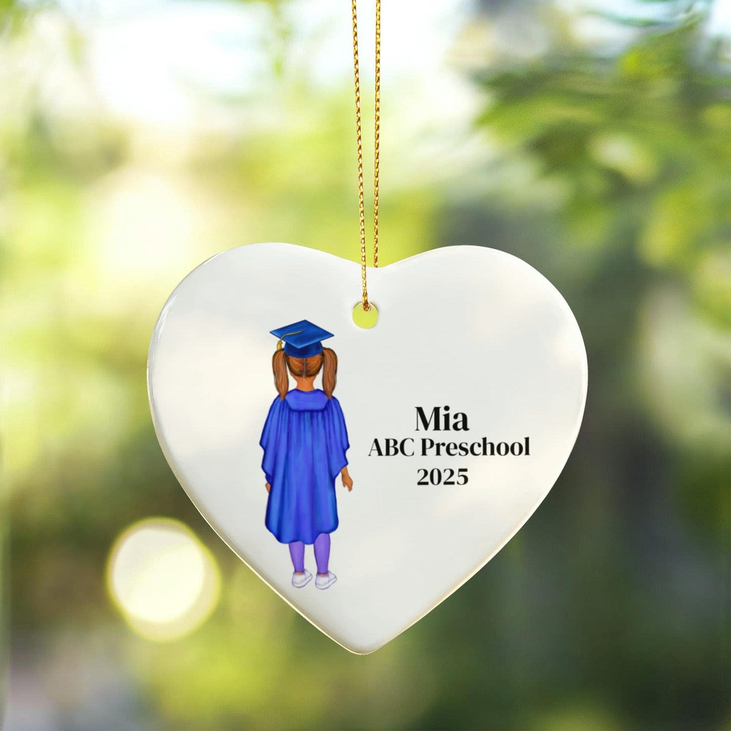 Preschool Graduation Ceramic Heart Ornament