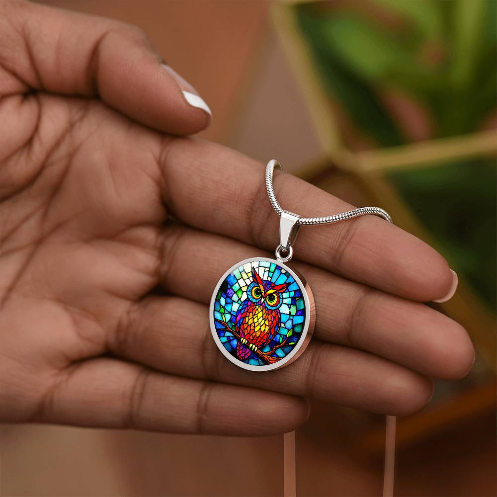 Owl Necklace with Engraving