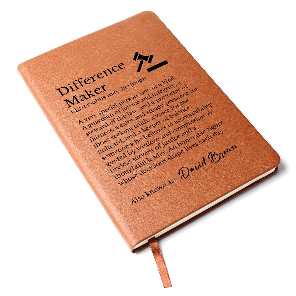 Personalized Difference maker Journal for Judge