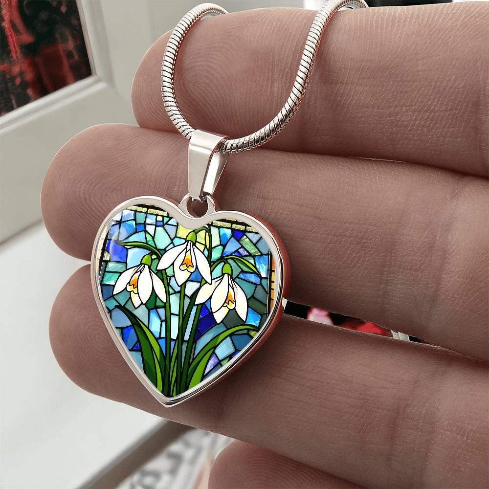 Lily of The Valley Floral Necklace with Engraving