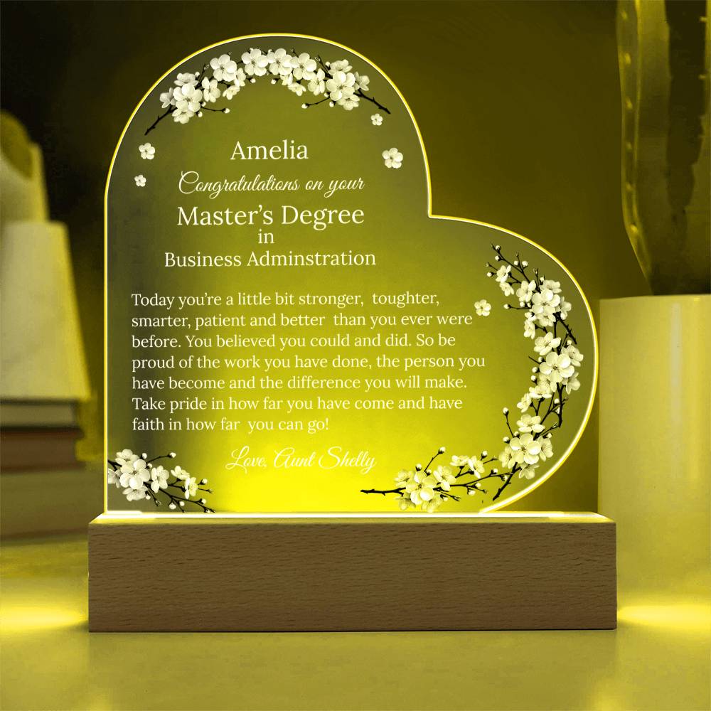 Personalized Masters Degree Graduation Plaque