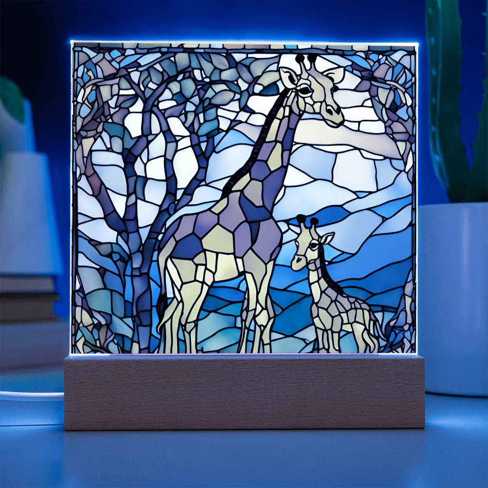 Mom and Baby Giraffe  Led Dimmable Table Nightlight