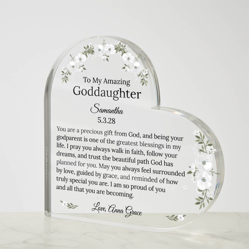 Goddaughter Acrylic Heart Gift