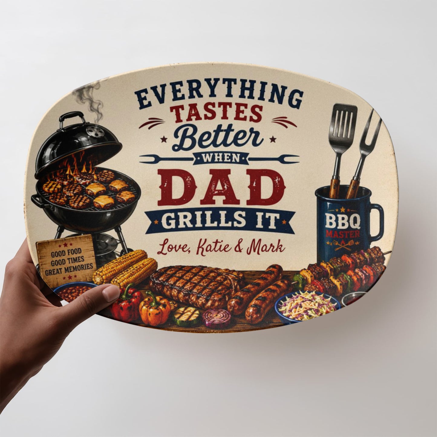 Everything Tastes Better When Dad Grills It BBQ Plate
