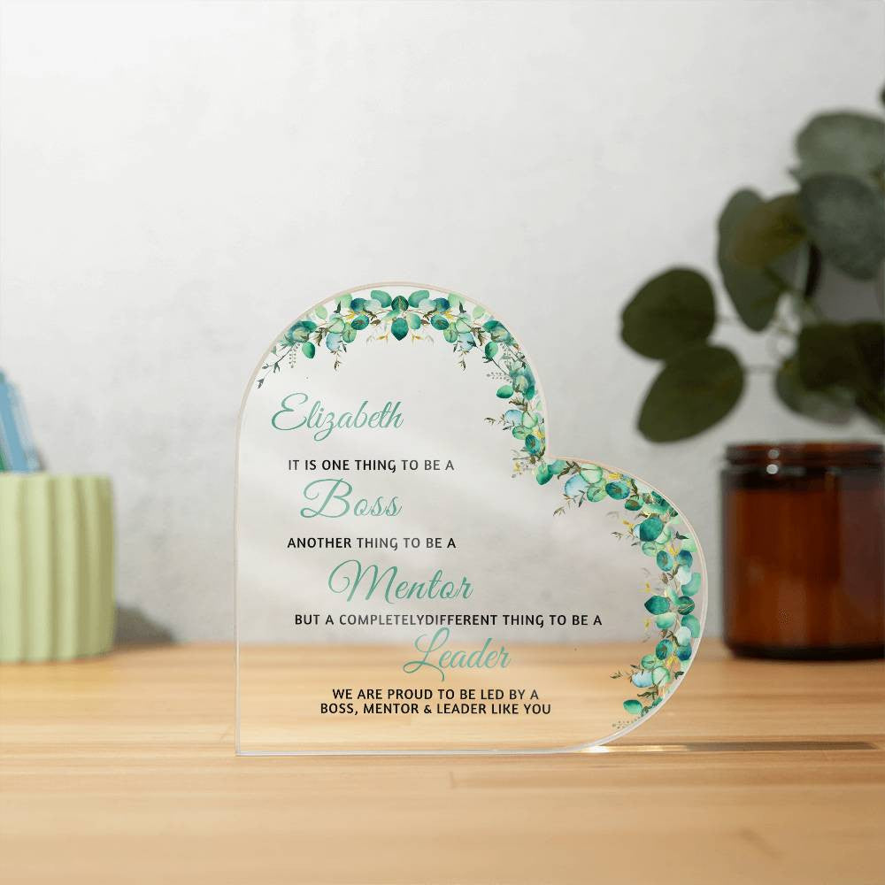 Boss Leader Mentor Acrylic Heart Plaque-[Heartfelt Family Gift]