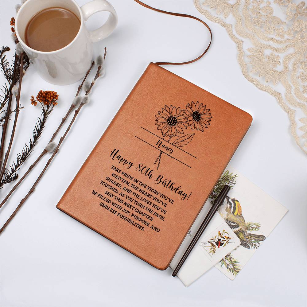 80th Birthday Birth Flower Journal