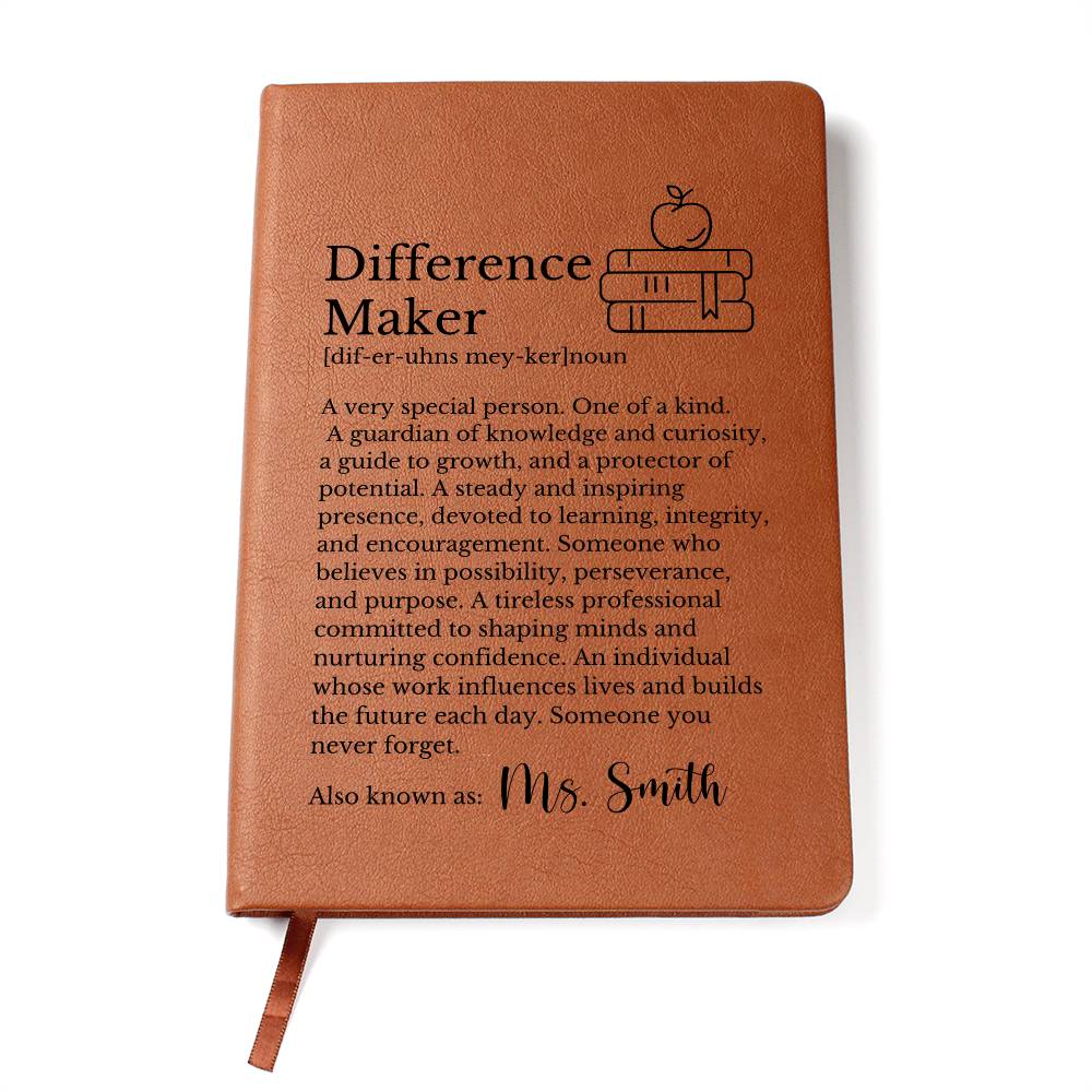 Personalized Difference Maker Journal for Teacher