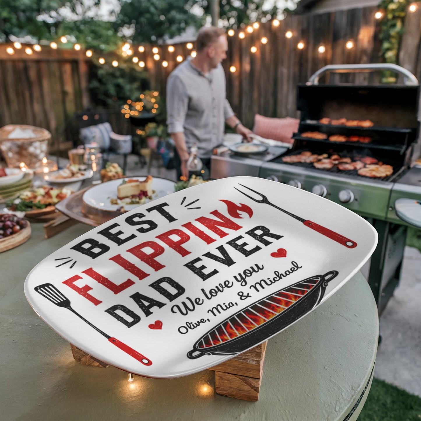Best Flippin Dad Ever BBQ Tray