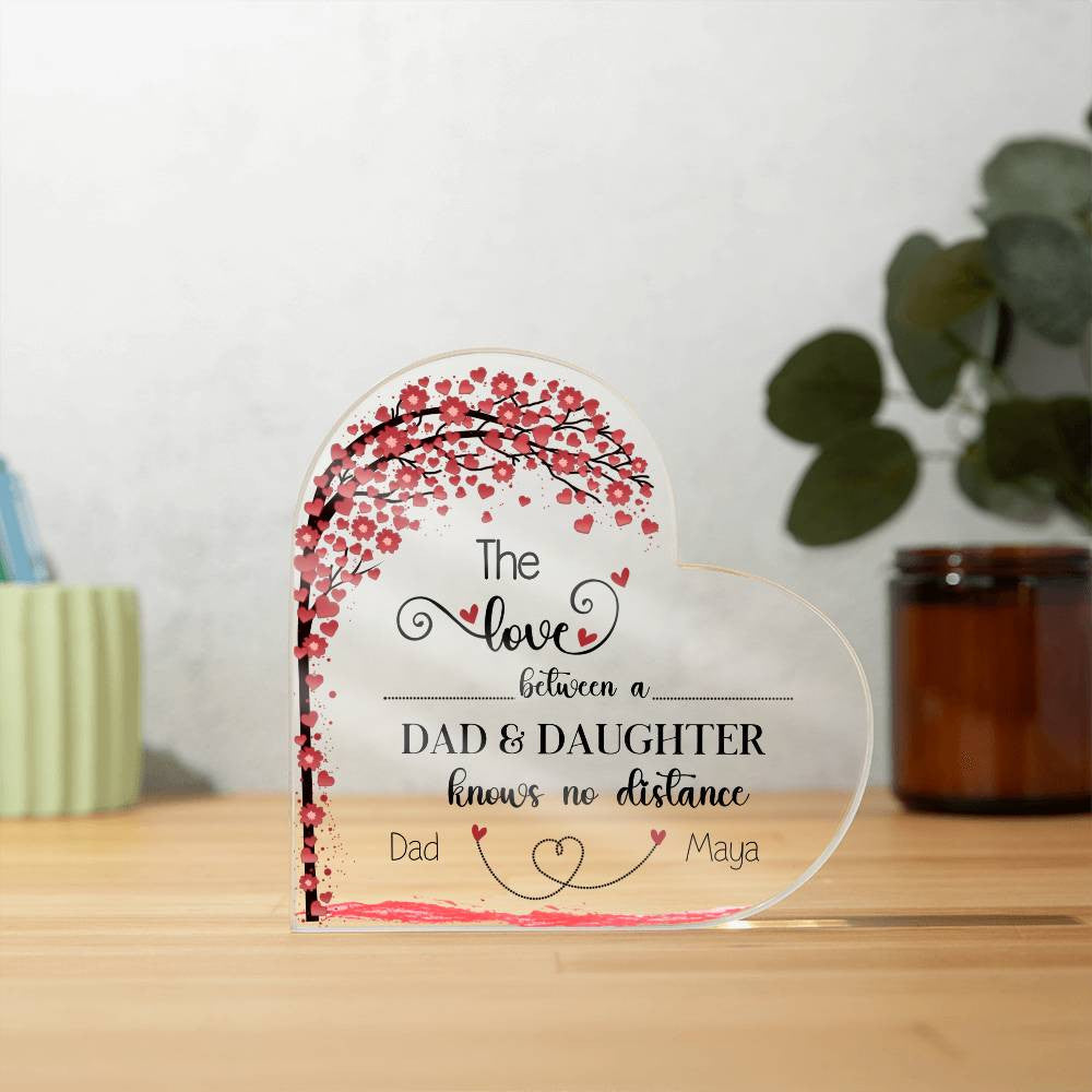 Dad and Daughter Acrylic Plaque-[Heartfelt Family Gift]