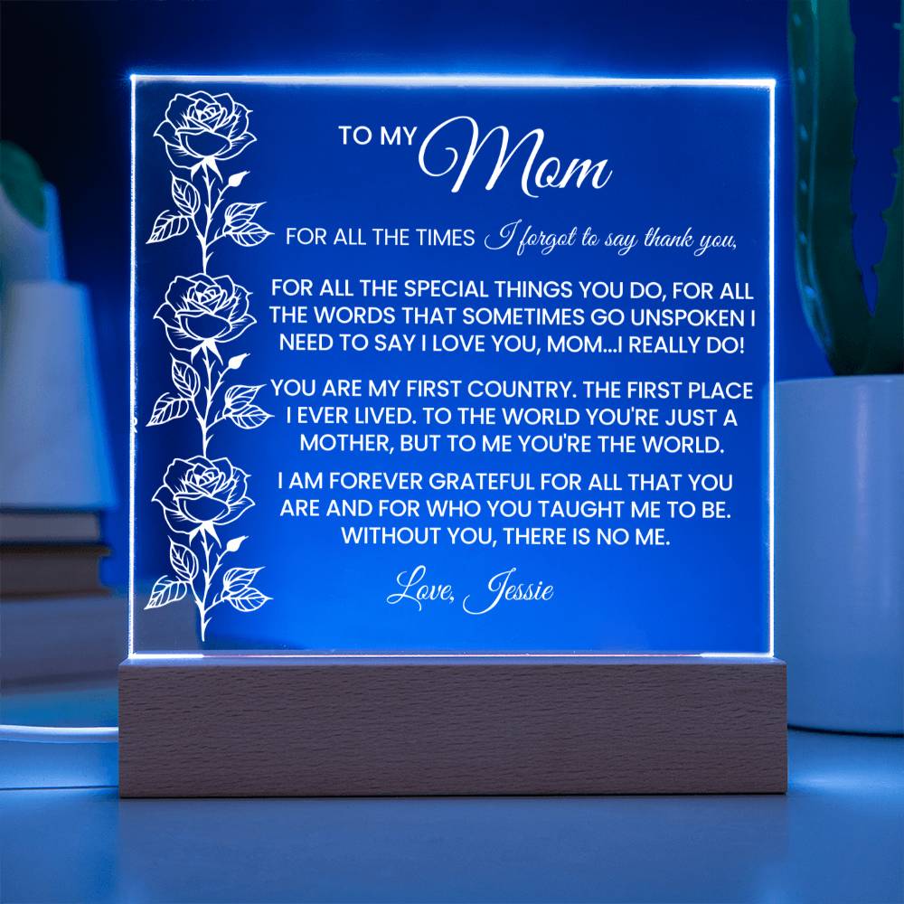 Mom Rose Plaque Gift