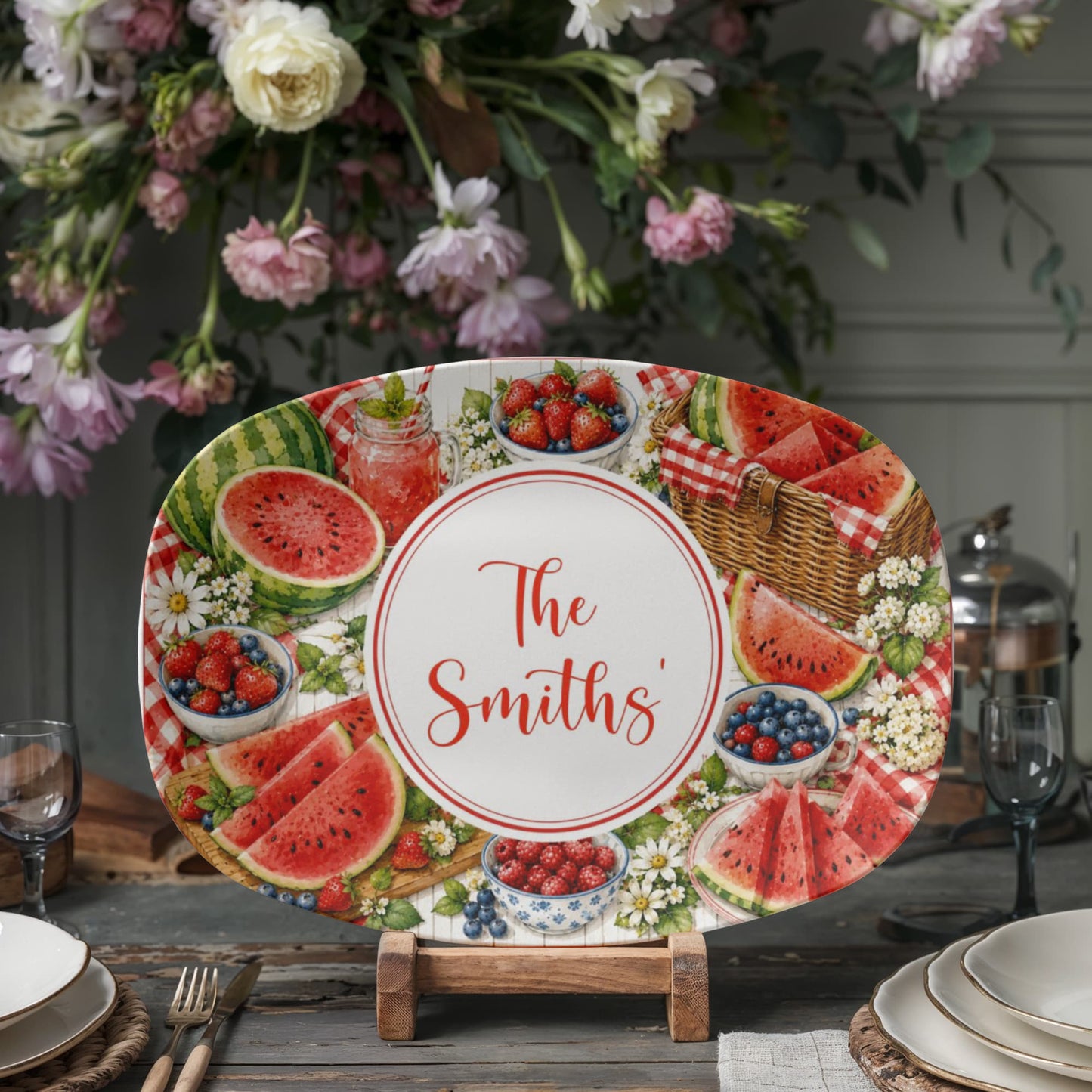 Personalized Watermelon Picnic Serving Tray