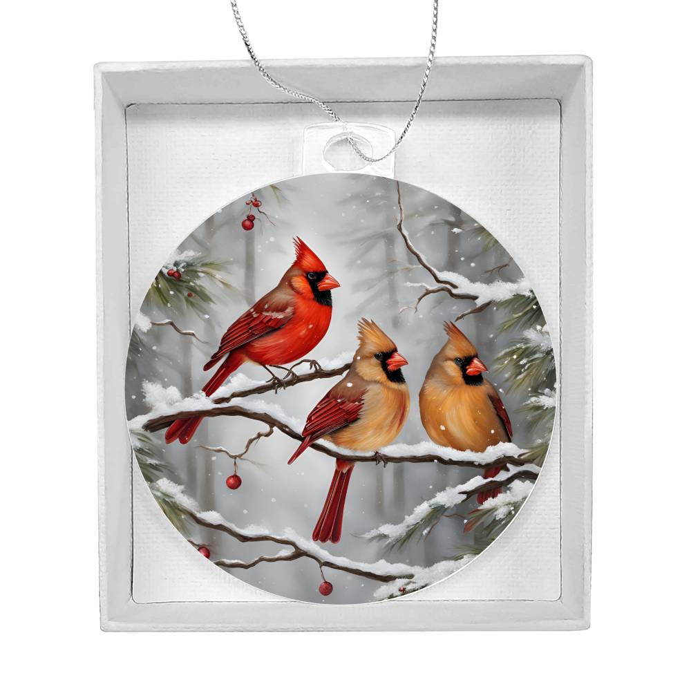 Cardinal Ornament, Print Cardinal Ornament, Christmas Tree Decorations, Acrylic Cardinal Christmas Ornament, Cardinal Christmas Ornament-[Heartfelt Family Gift]