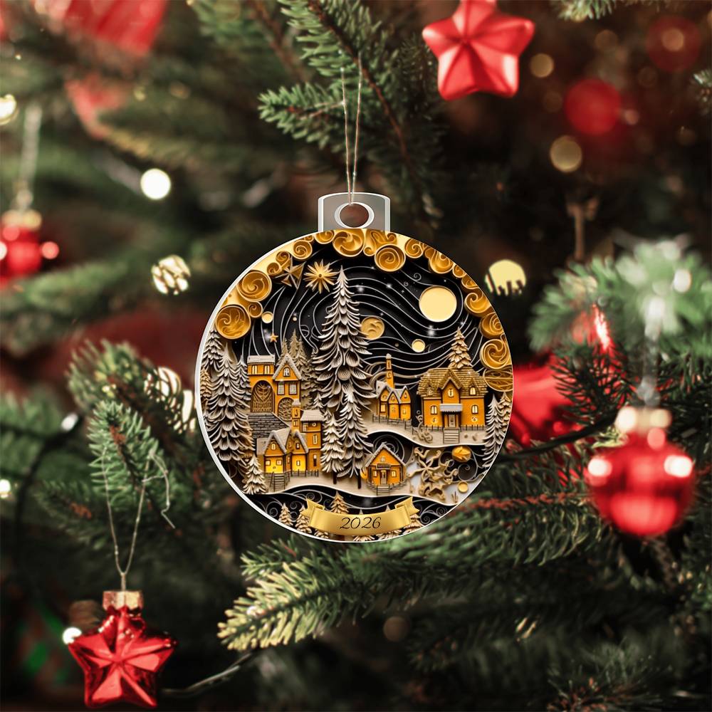 Christmas Village Acrylic Ornament