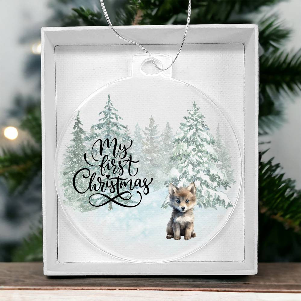 Baby 1st Christmas Fox Acrylic Ornament-[Heartfelt Family Gift]