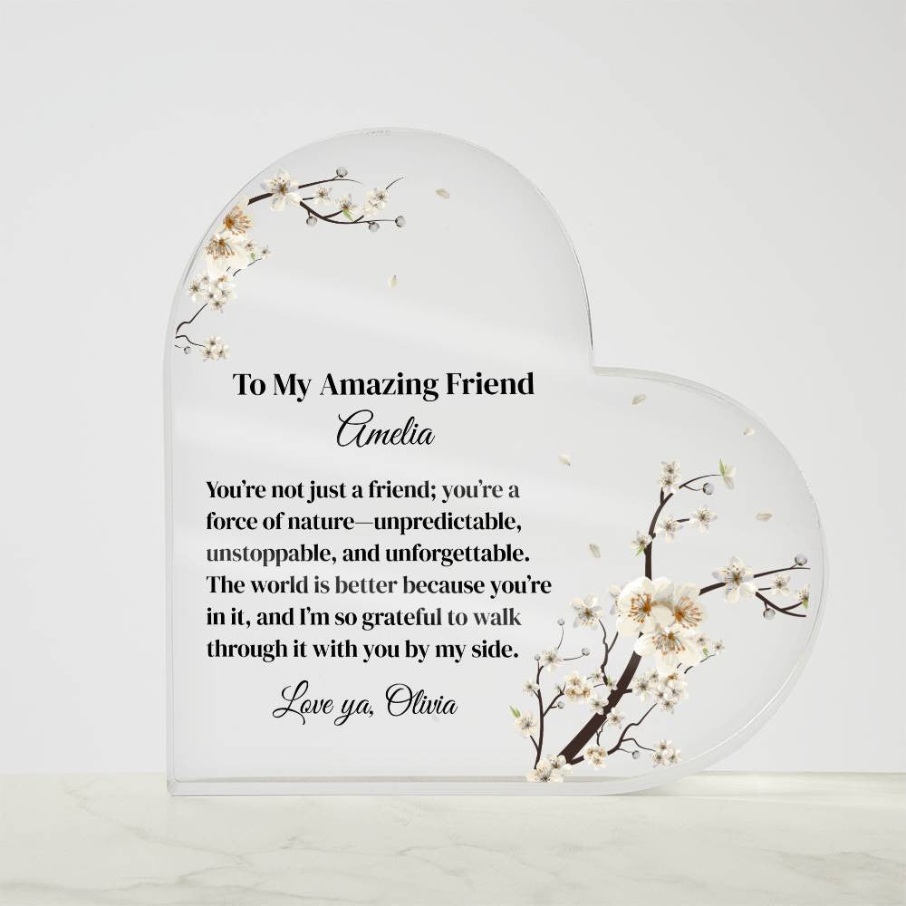 Best Friend Acrylic Heart Plaque