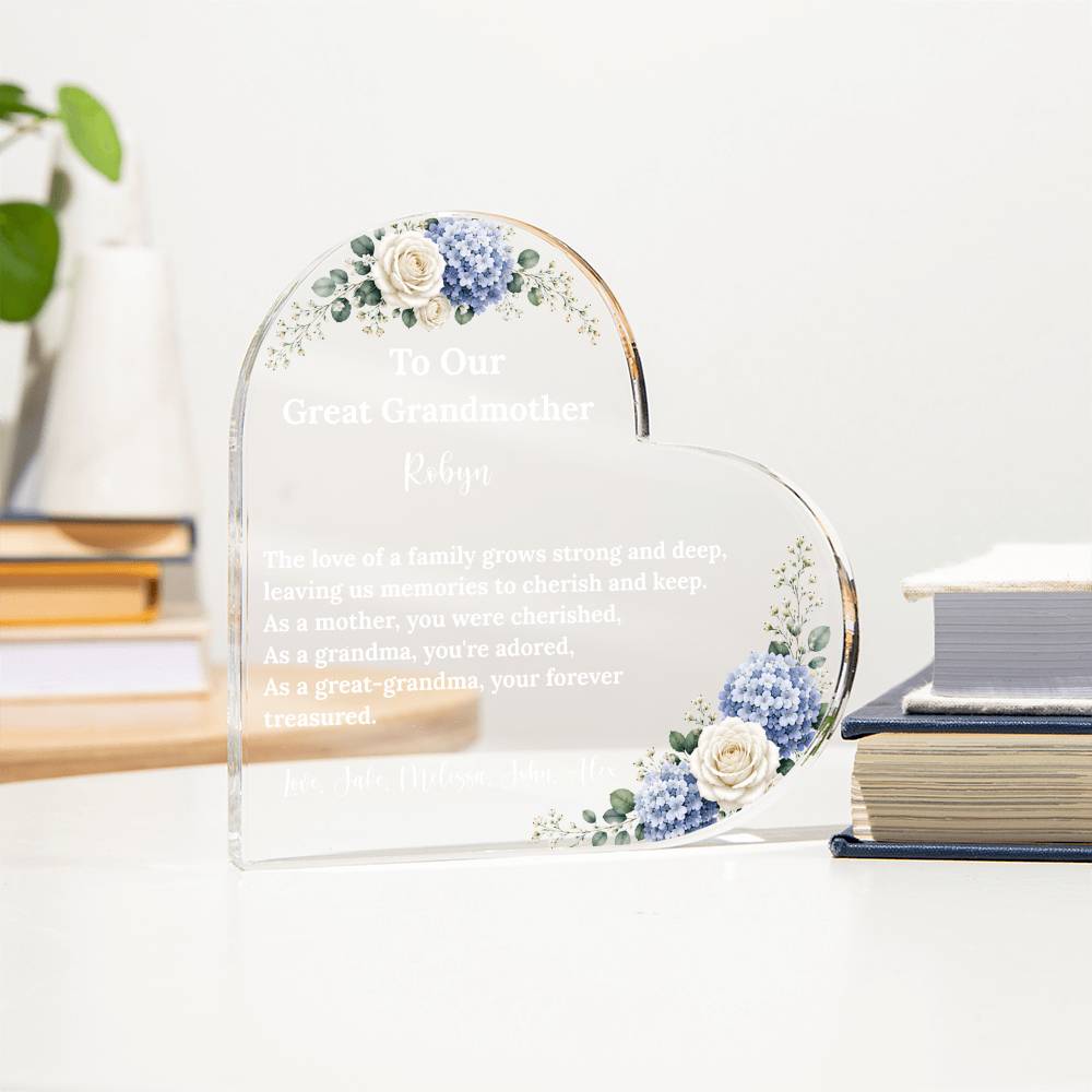 Grandmother Heart Plaque Gift