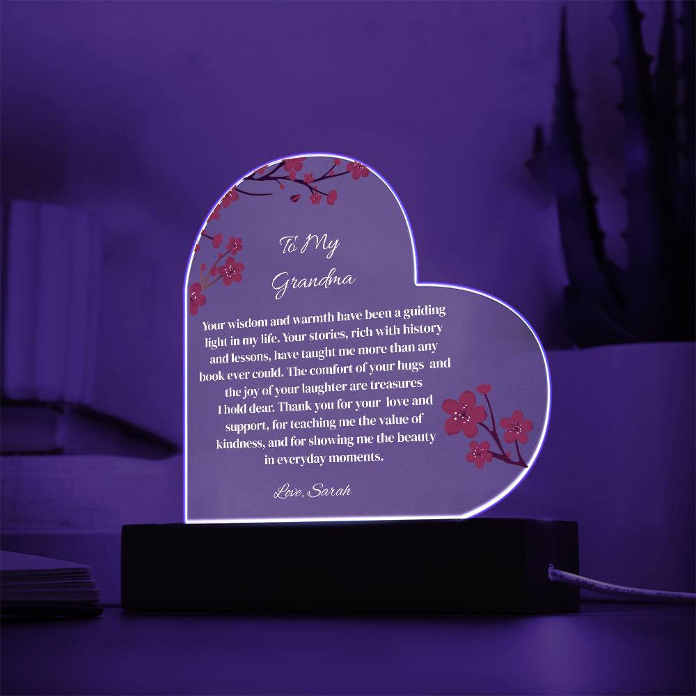 Grandma Acrylic Heart Plaque