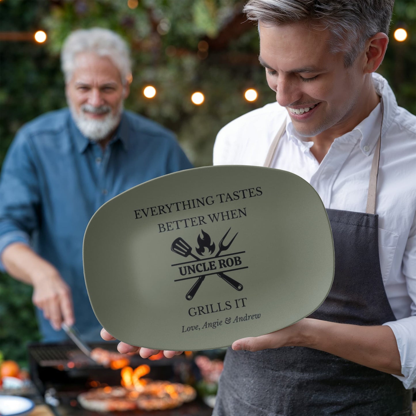 Copy Personalized BBQ Platter, Gift for Dad, Everything Tastes Better Plate, Custom Grill Plate, Dad Grilling Gift, Father's Day Present