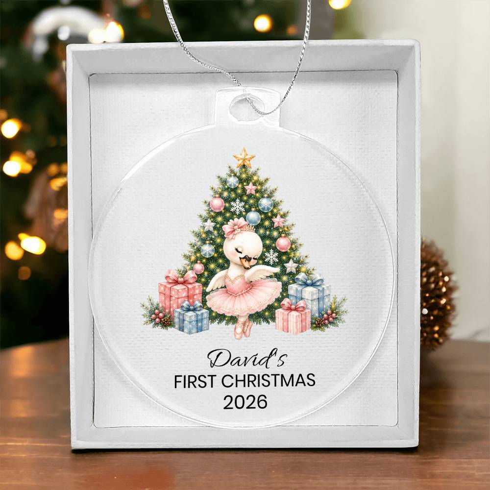 Swan Ballet Dancer Kids Christmas Ornament