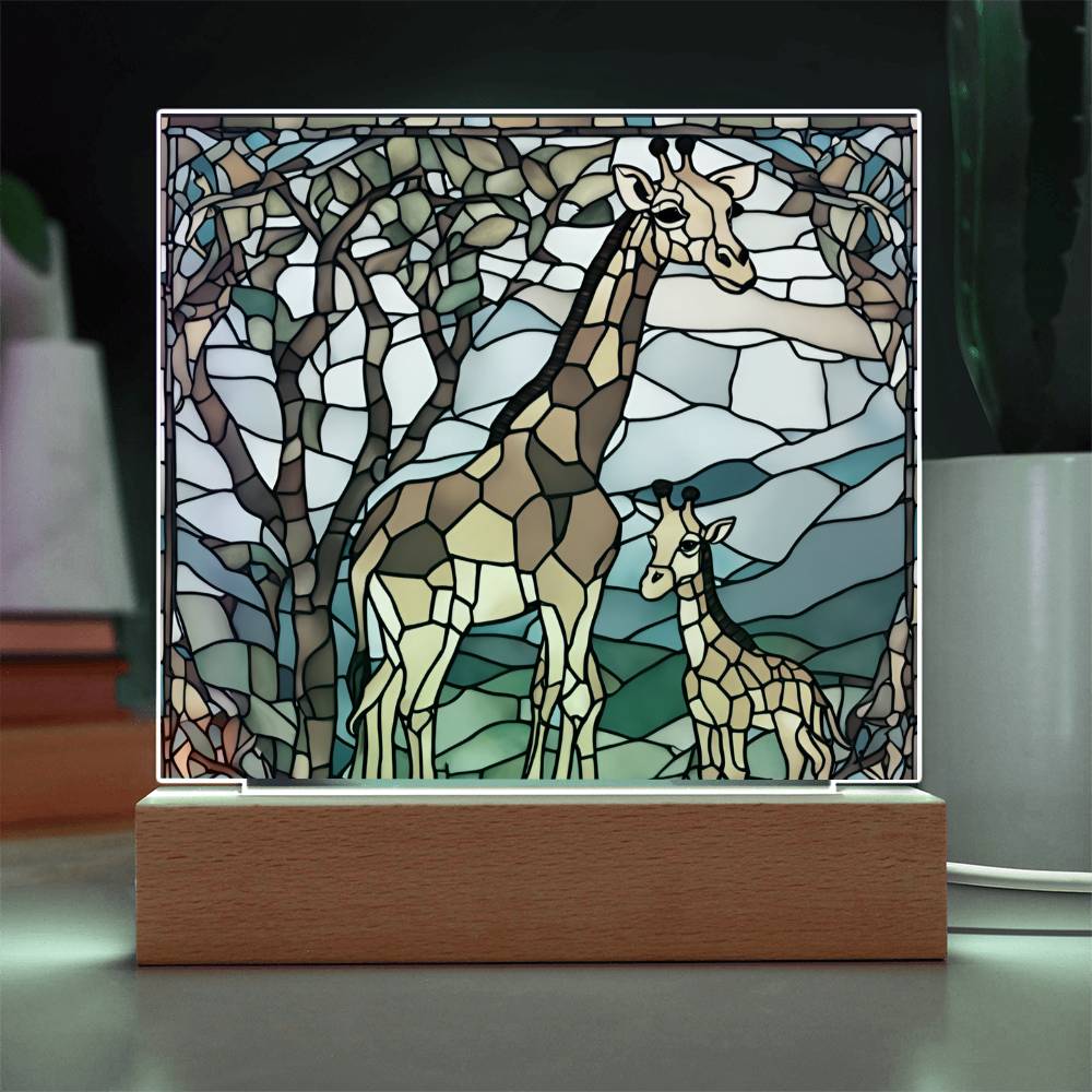 Mom and Baby Giraffe  Led Dimmable Table Nightlight