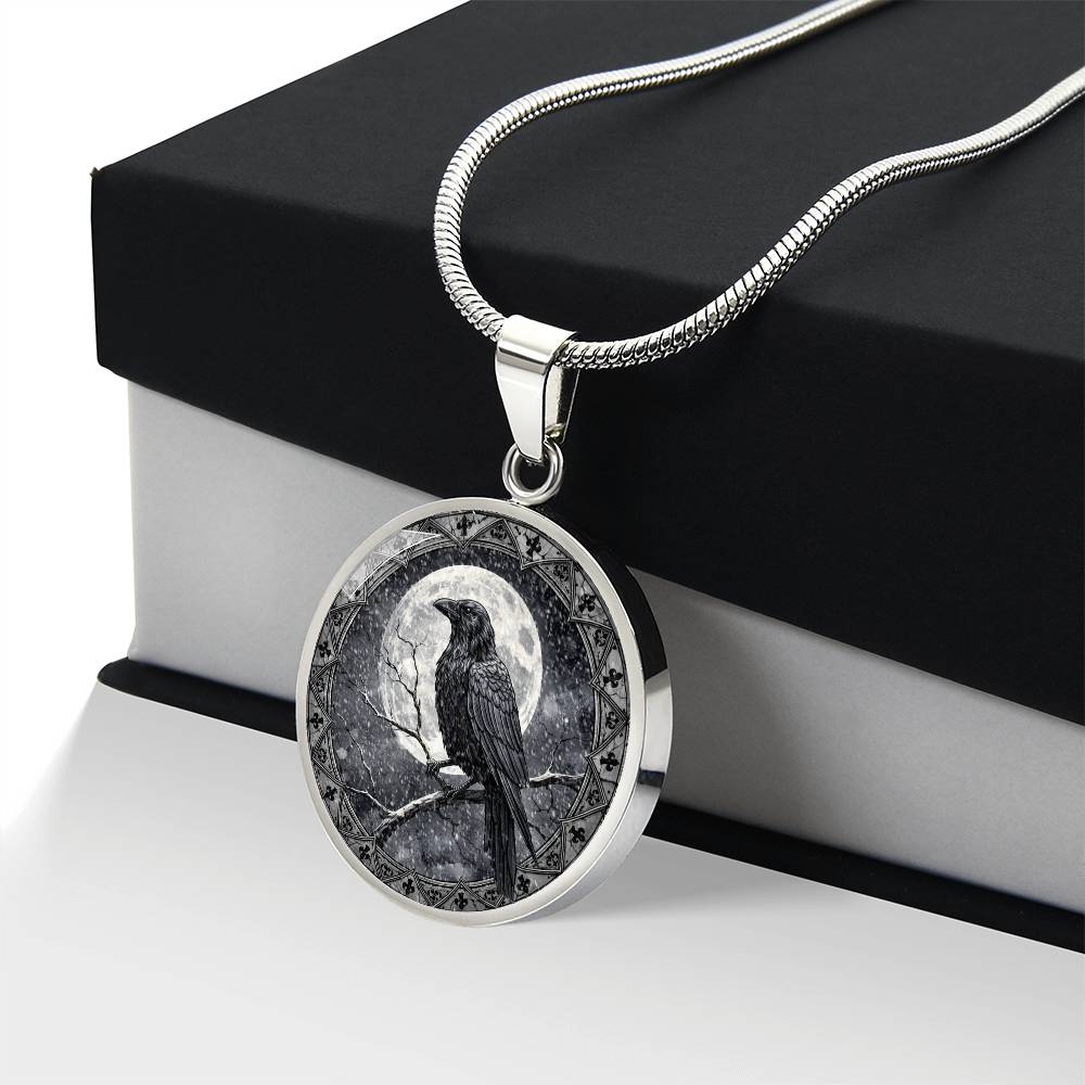 Black Crow Necklace, Personalized Engraved Jewelry, Raven Keychain, Gothic Gift, Unique Pendant, Spiritual Keepsake, Customizable