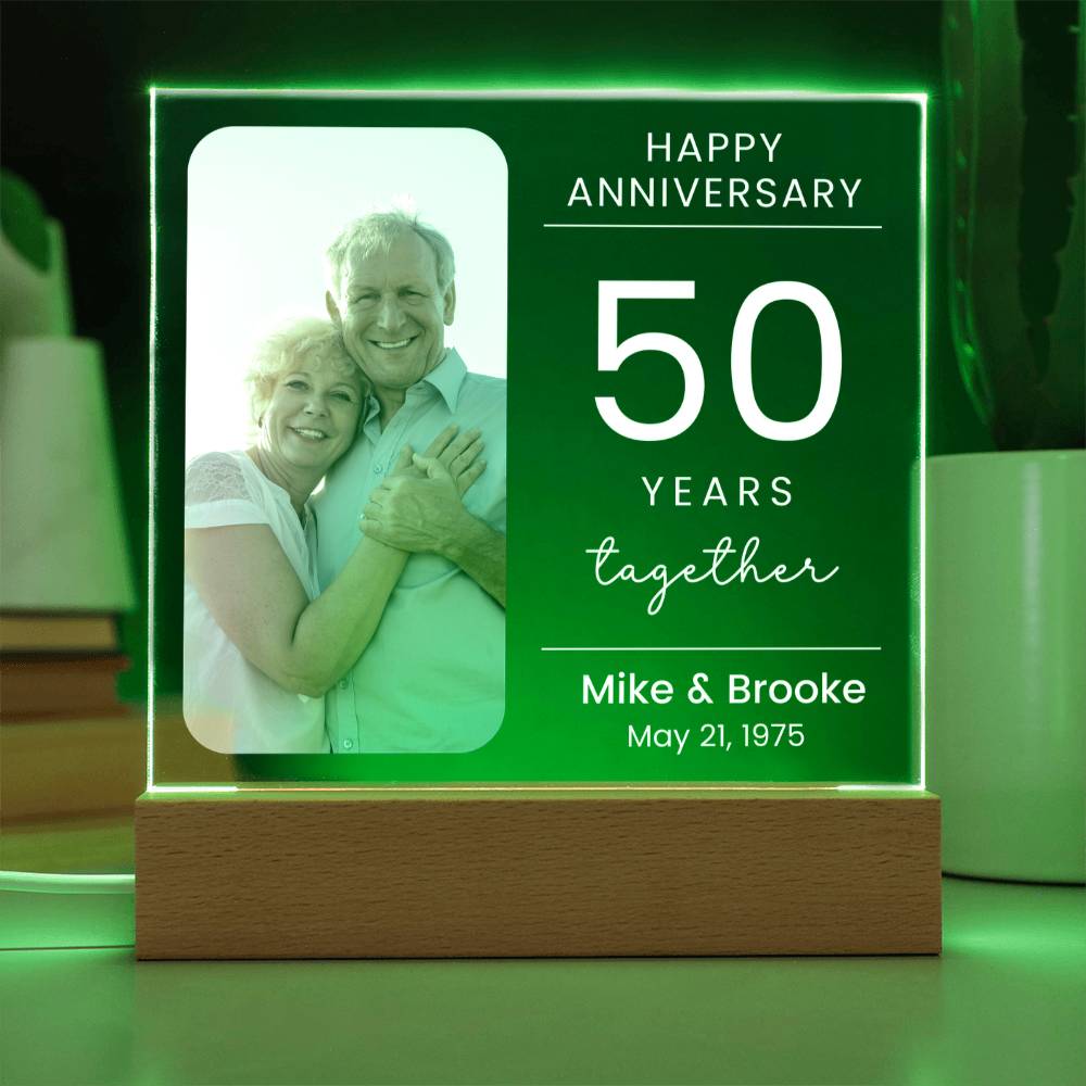50th Wedding Anniversary Lighted Plaque