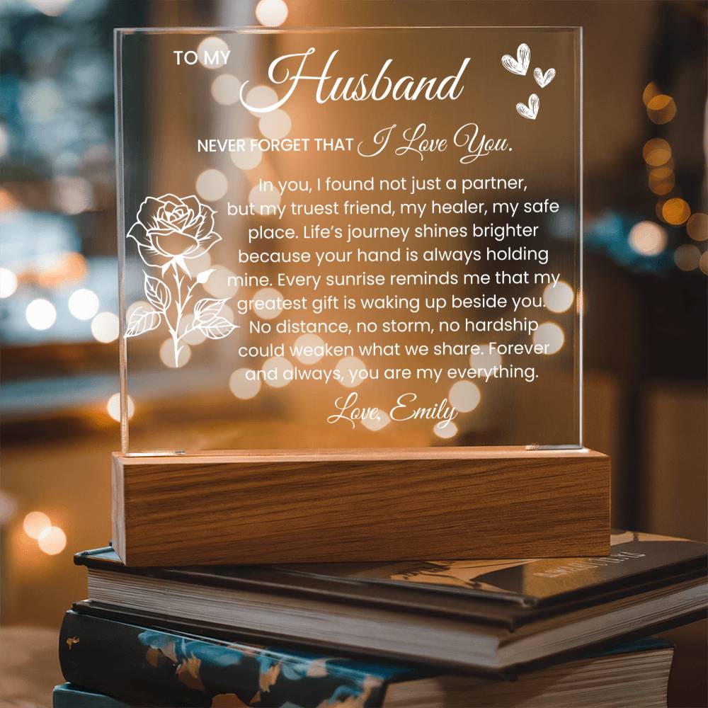 Romantic Acrylic Gift Plaque for Husband