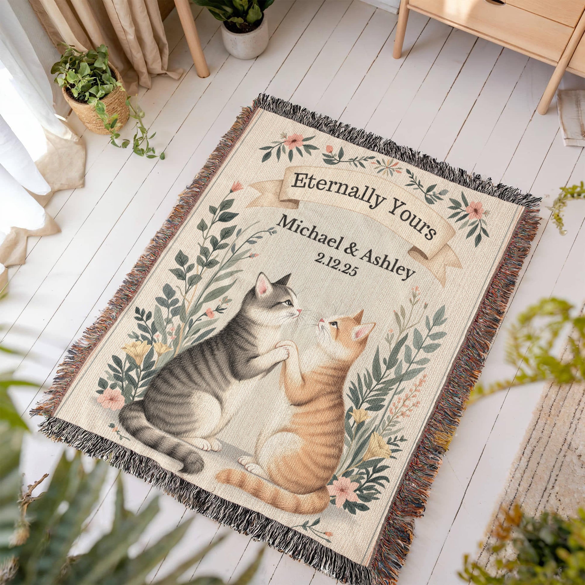 Heirloom Artwork Woven Blanket (Portrait)-[Heartfelt Family Gift]