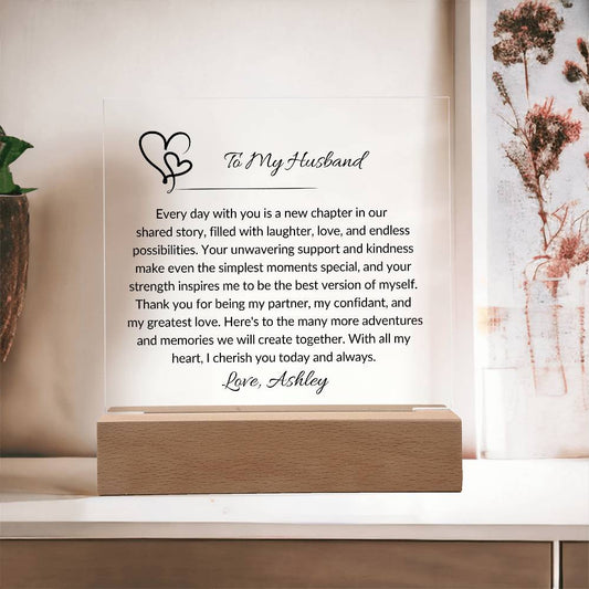 To My Husband Acrylic Plaque-[Heartfelt Family Gift]