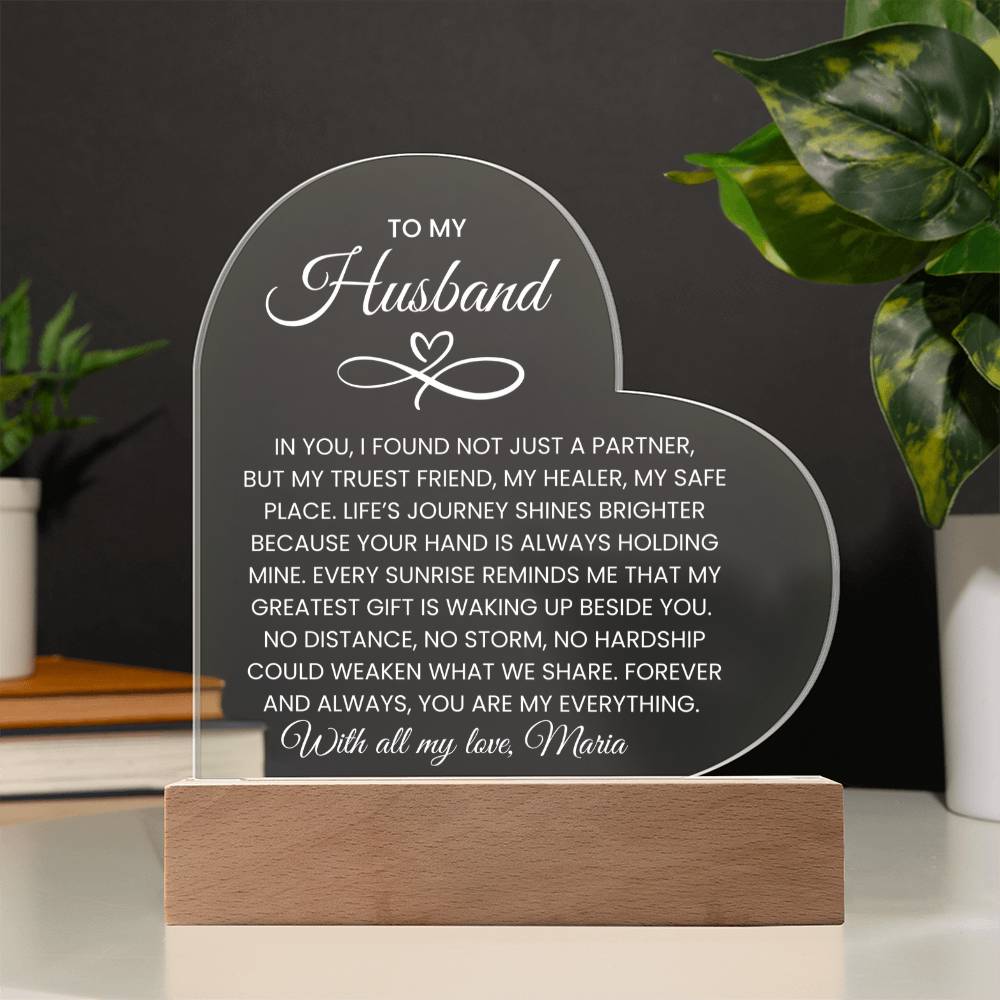 Husband Infinity Heart Acrylic Plaque