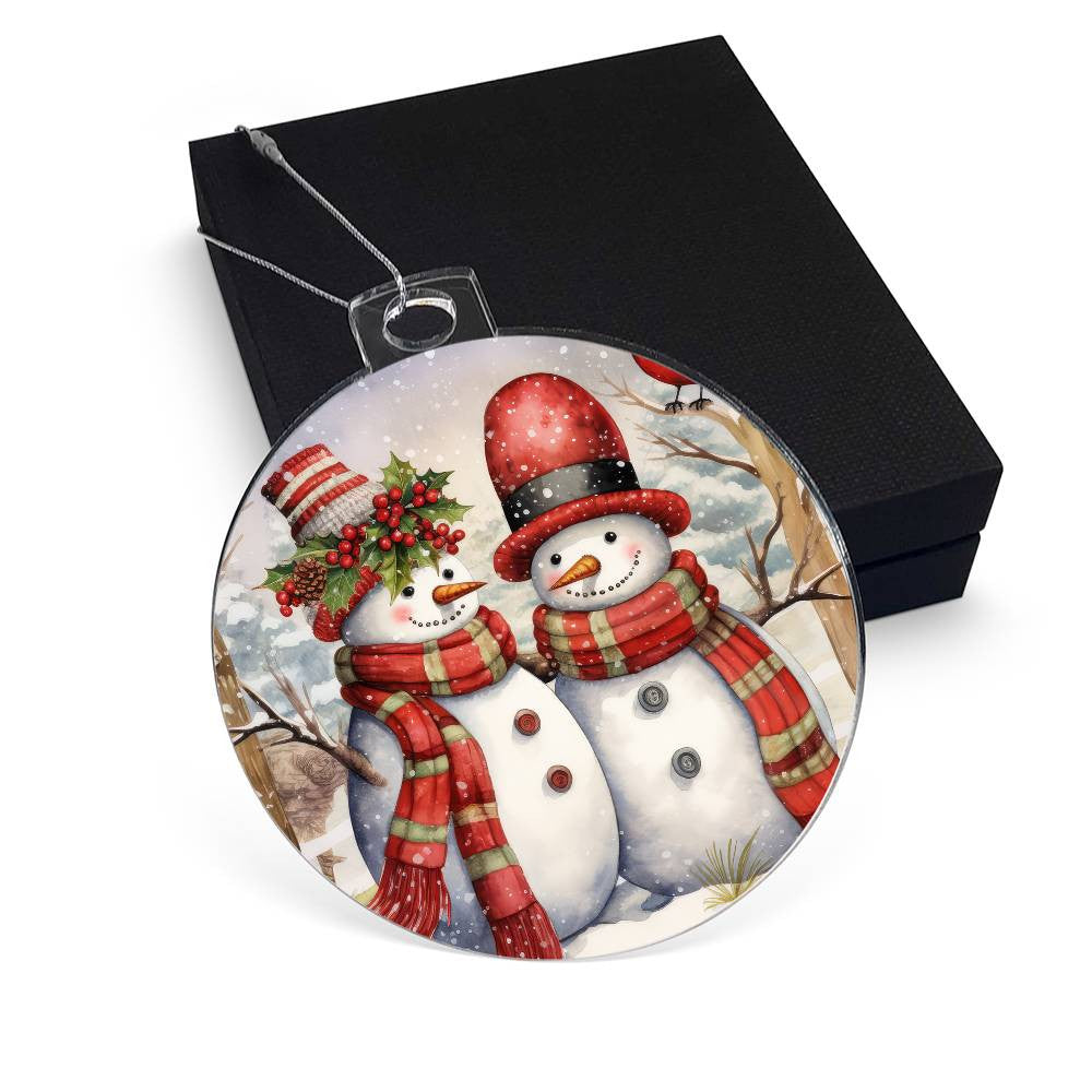 Snowman Acrylic Christmas Ornament-[Heartfelt Family Gift]