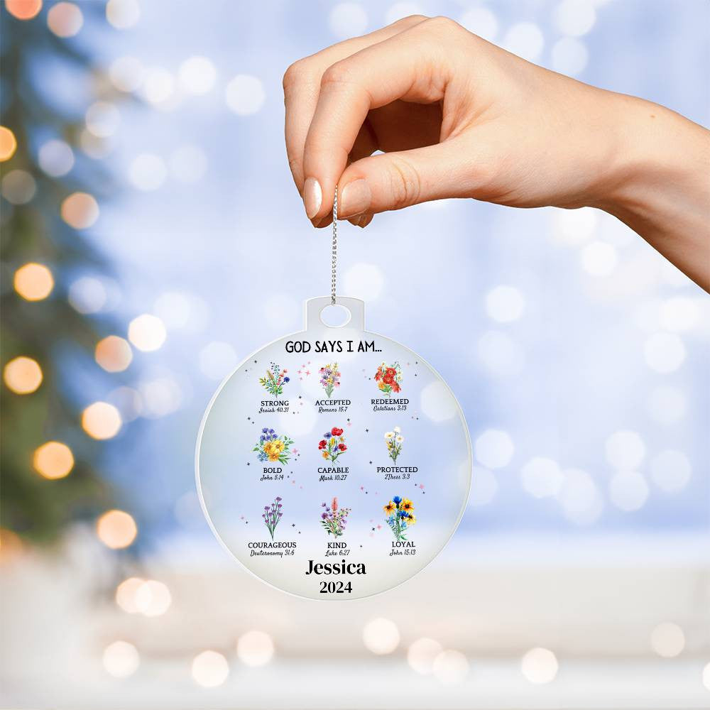 God Says I Am Wildflower Ornament-[Heartfelt Family Gift]