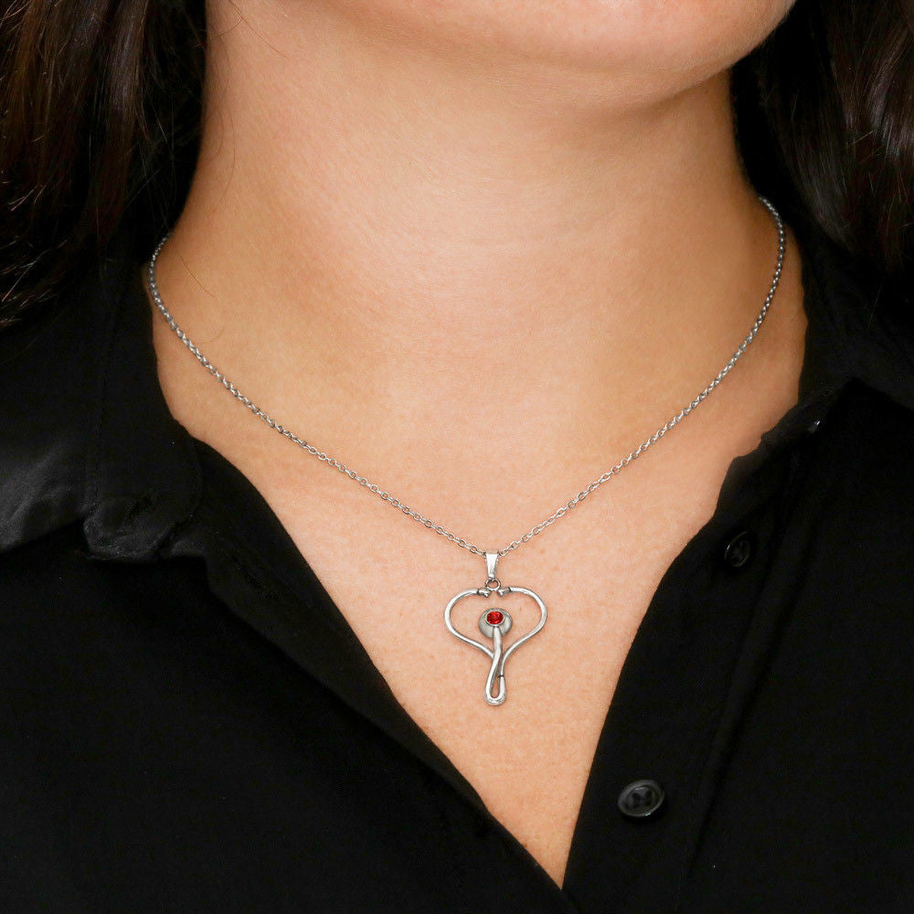 Nurse Wife Stethoscope Necklace - Thoughtful Gift for Her-[Heartfelt Family Gift]