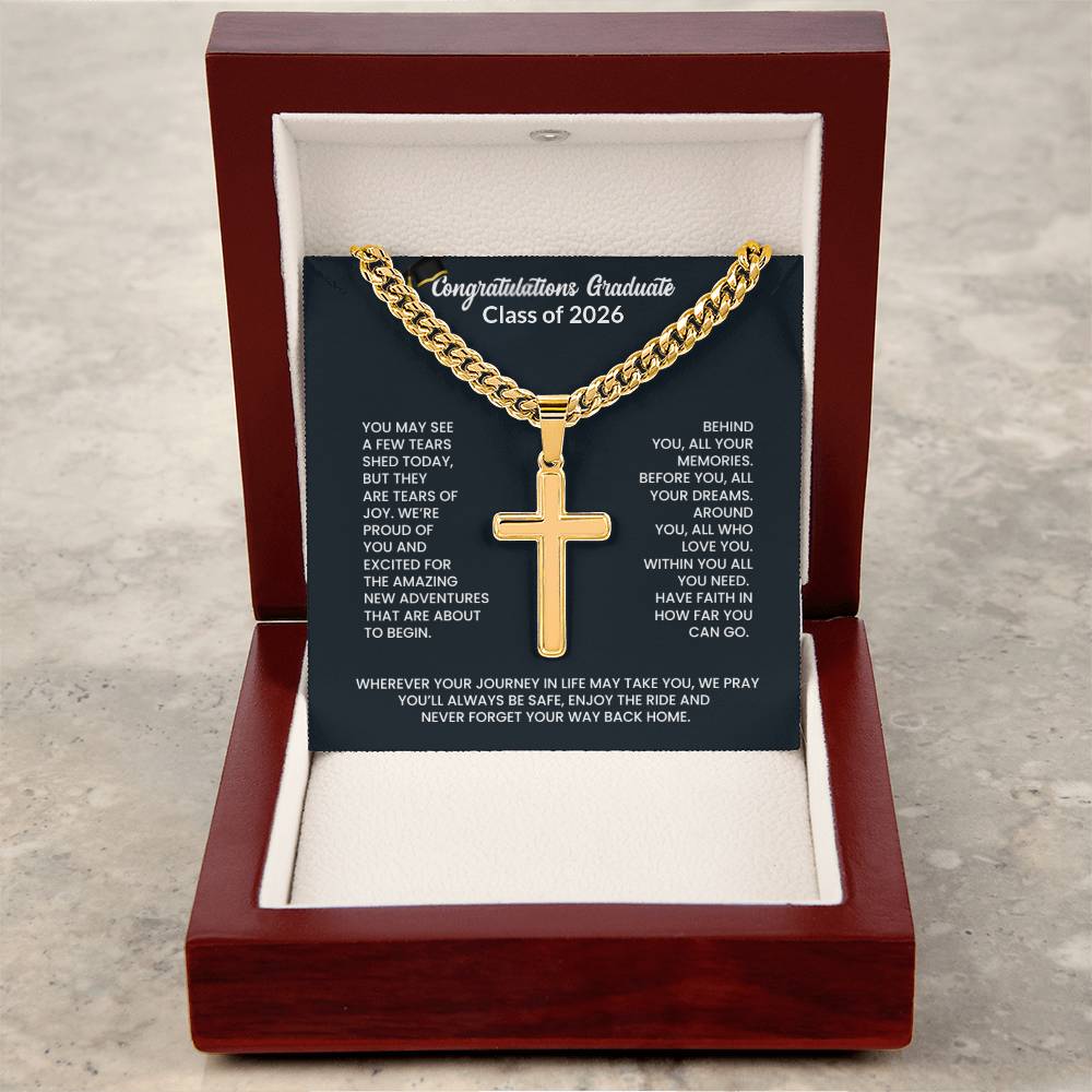 Graduation Personalized Cross Necklace