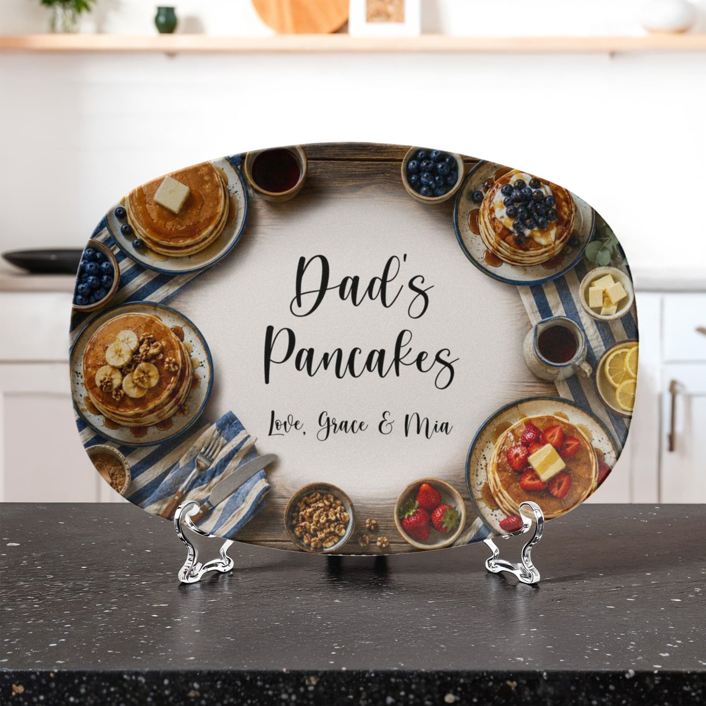 Dad's Pancake Tray with Kids Names