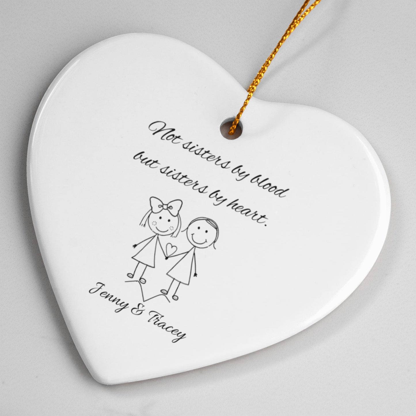 Soul Sister Best Friend Ceramic Heart Ornament