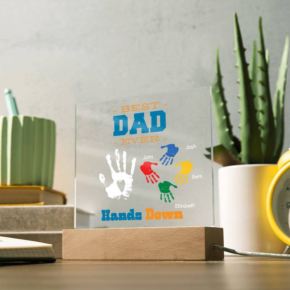 Best Dad Ever Hands Down with Childrens Names-[Heartfelt Family Gift]