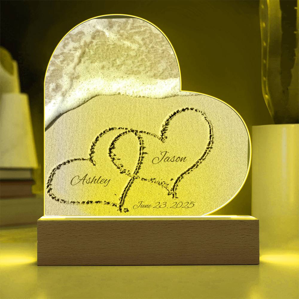 Names in the Sand Light Acrylic Sign