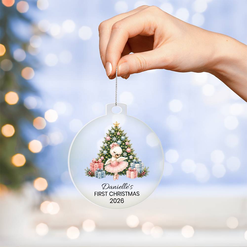 Swan Ballet Dancer Kids Christmas Ornament