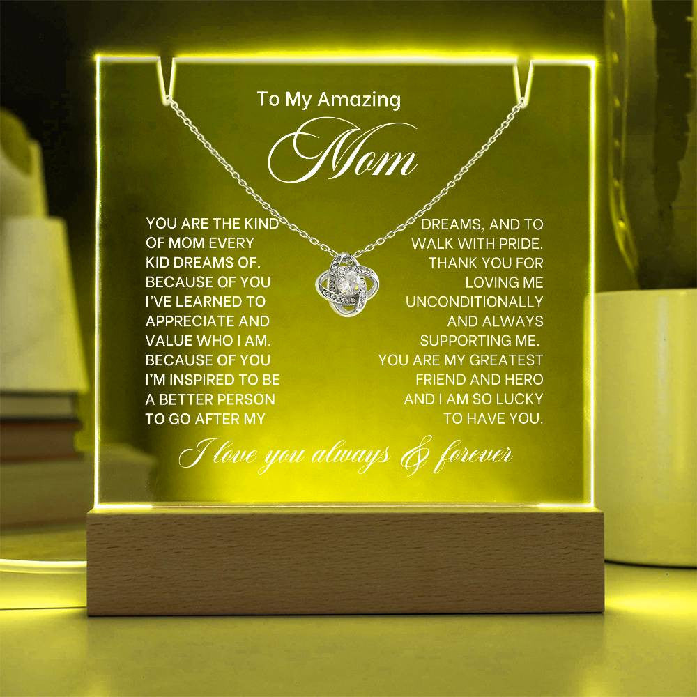 Mom Lighted Jewelry Holder with Necklace Gift Set-[Heartfelt Family Gift]