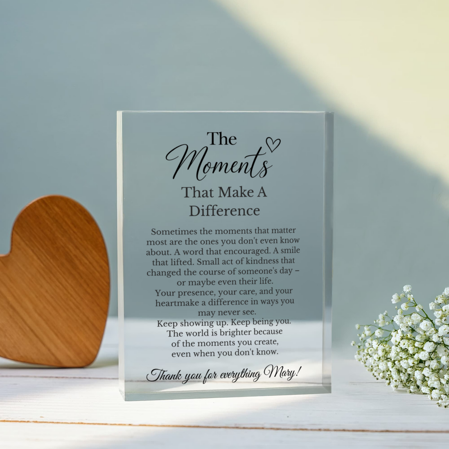 The Moments That Make a Difference Acrylic Plaque Gift