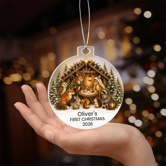 Babys 1st Christmas Animal Nativity Ornament