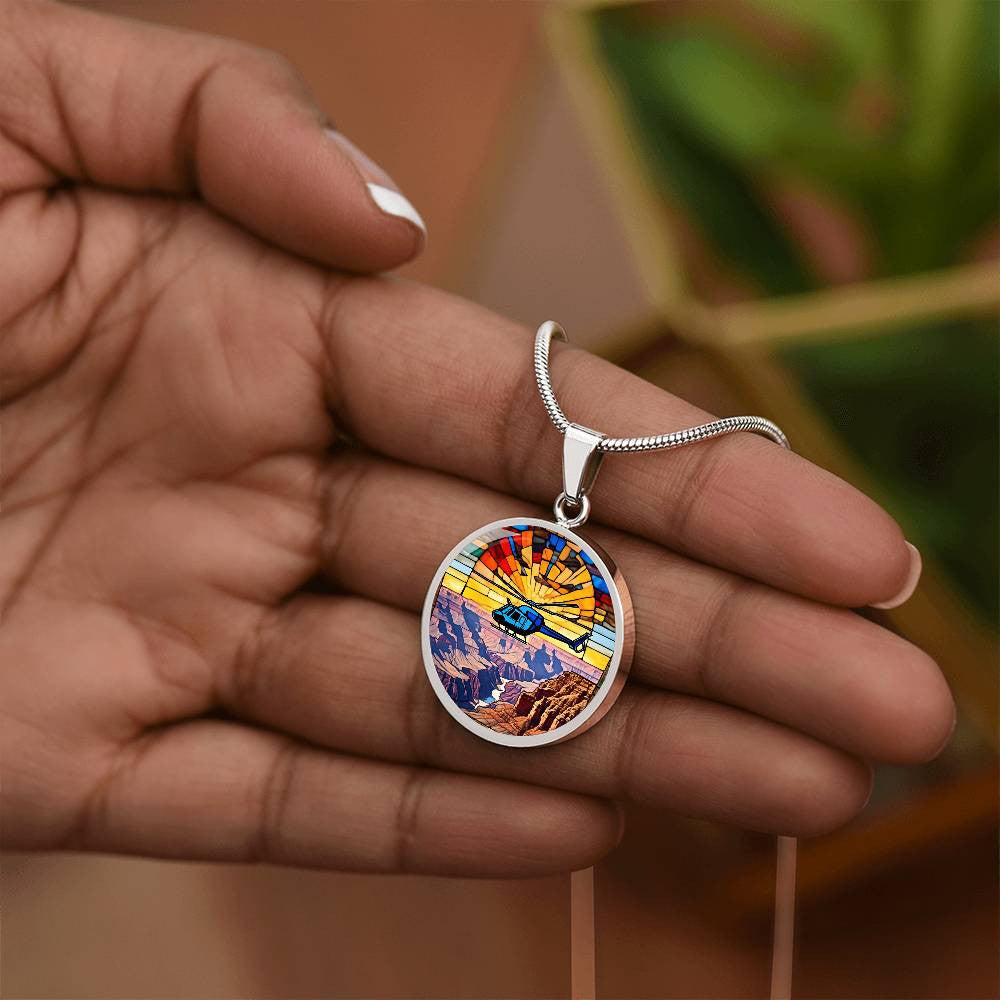 Grand Canyon Round Pendant Necklace in Gold or silver-[Heartfelt Family Gift]