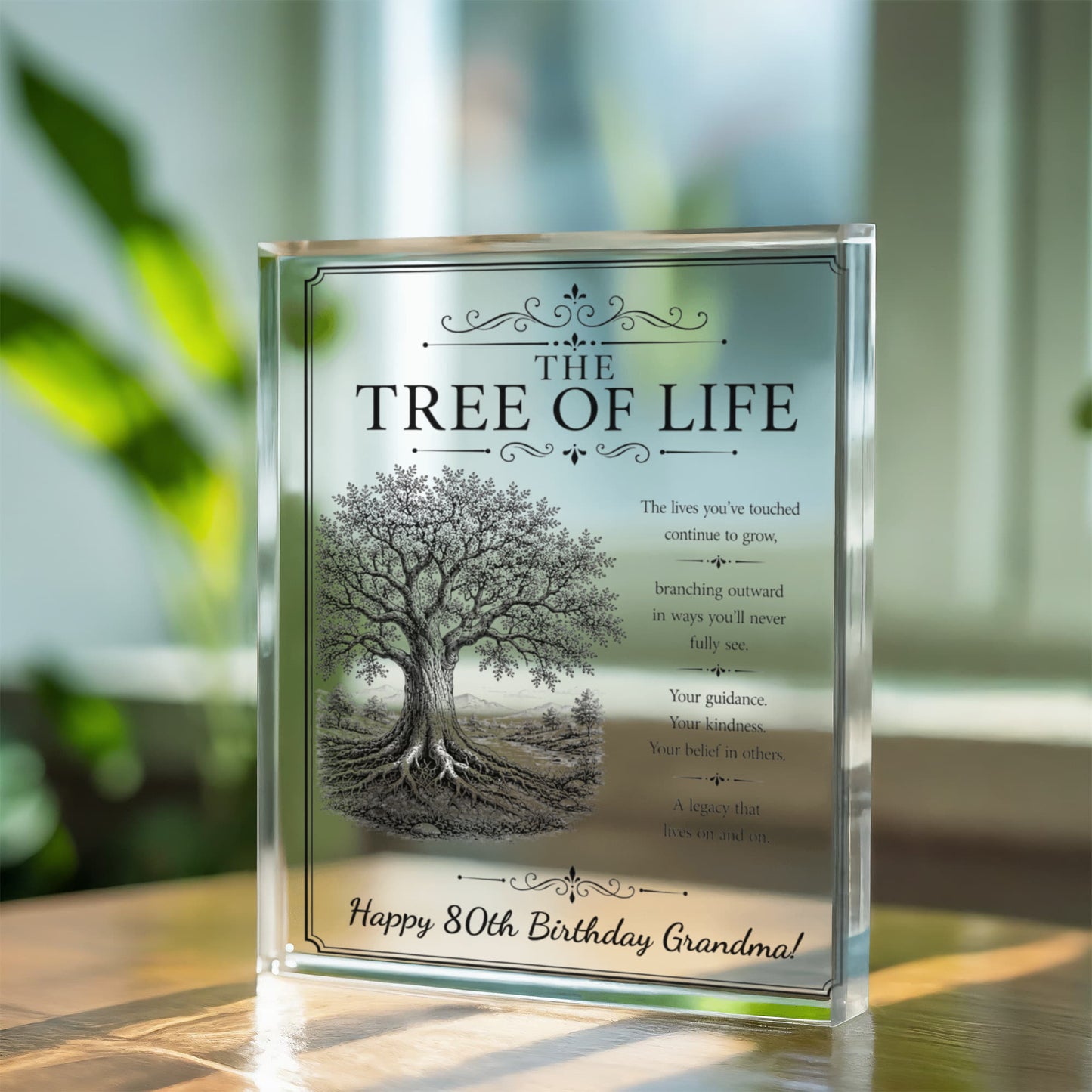 Tree of Life Legacy Gift, Personalized Acrylic Plaque, Gift for Grandma, Birthday Keepsake, Inspirational Home Decor, Memorial Gift